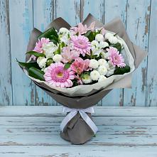 Букет цветов из:  Герберы, Альстромерии и Хризантемы в Зеленый Городок