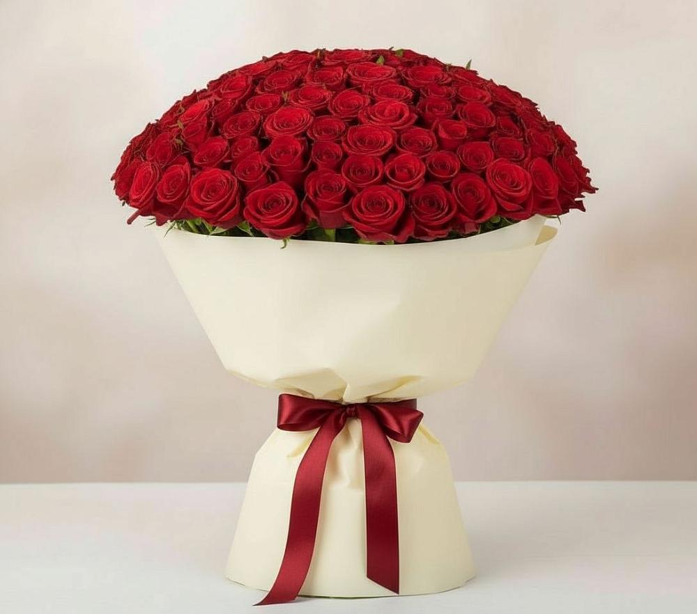 Букет 101 Красная роза Милано в Зеленый Городок
