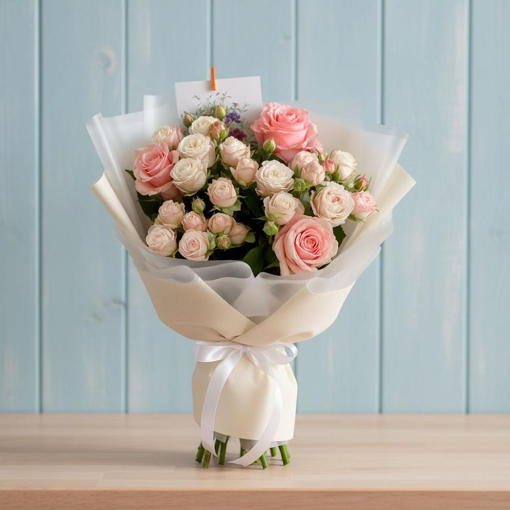 Букет цветов из: Розы в Зеленый Городок