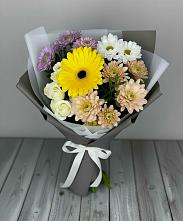 Букет цветов из:  Розы, Герберы и Хризантемы в Зеленый Городок