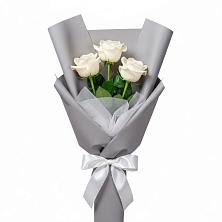 Букет 3 белые розы в Зеленый Городок