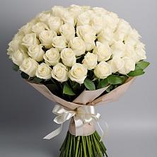 Букет 101 беля роза Белоснежка в Зеленый Городок