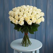 Букет 51 Белая роза Эдлесс Лав #REPLACE_PRED# Зеленый Городок