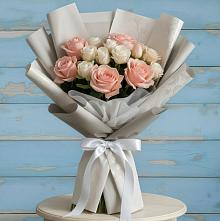 Букет цветов из:  Розы в Зеленый Городок