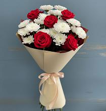 Букет цветов из:  Розы и Хризантемы в Зеленый Городок