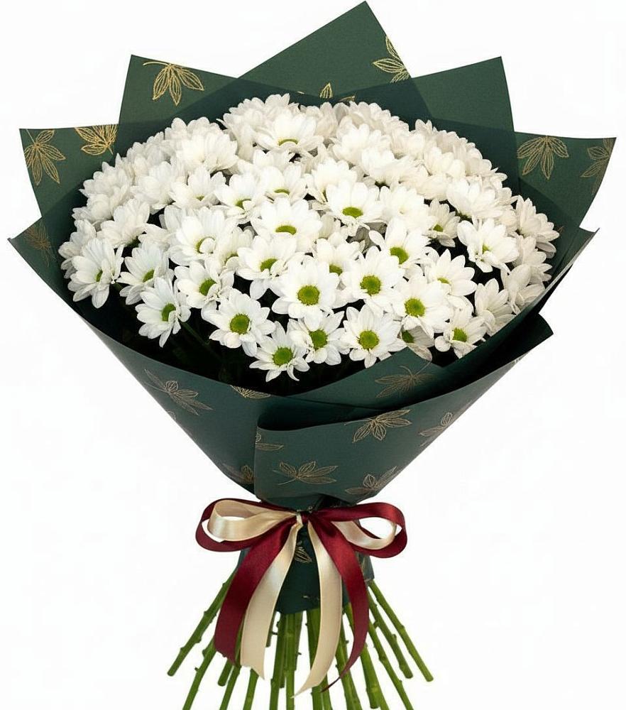 Букет цветов из: Хризантемы в Зеленый Городок