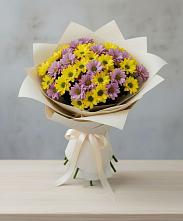 Букет цветов из:  Хризантемы в Зеленый Городок