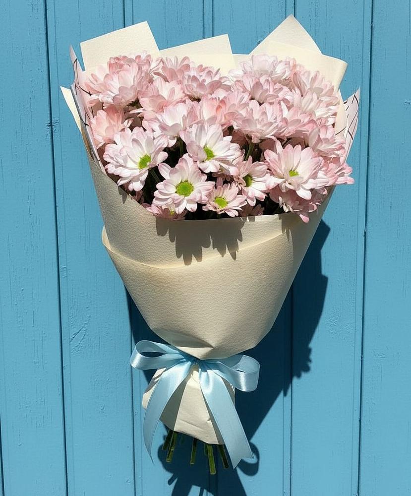 Букет цветов из: Хризантемы в Зеленый Городок