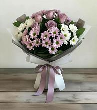 Букет цветов из:  Хризантемы и Розы #REPLACE_PRED# Зеленый Городок