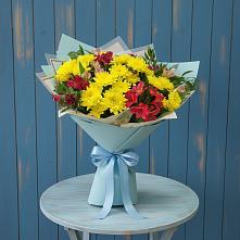 Букет цветов из:  Альстромерии и Хризантемы в Зеленый Городок