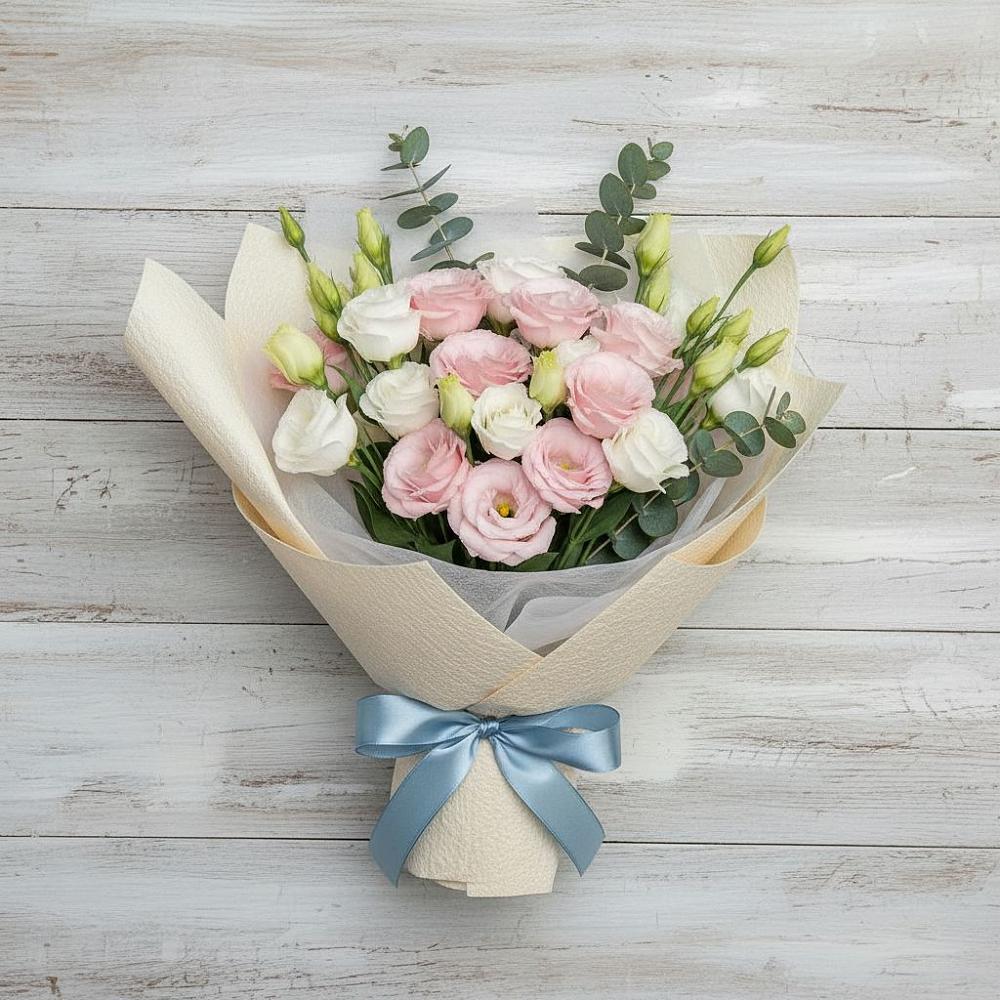 Букет цветов из: Лизиантусы в Зеленый Городок